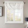 Madison Park Elena Waterfall Embellished Rod Pocket Valance , Faux Silk Valances for Window , 38X46″ , Bronze(White)
