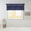 Madison Park Emilia Faux Silk Valance, DIY Twist Tab Top Finish with Beads, Window Valance Curtain for Living Room, Bedroom and Dorm, 26″L x 50″W, Blush(Navy)