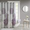 Madison Park Essentials Maible Fabric Shower Curtain Floral Design Modern Home Bathroom Decor, Bathtub Privacy Screen, 72″ x 72″, Purple(Purple)