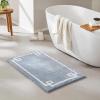 Madison Park Evan Cotton Tufted Washable Bath Mat , Luxury Solid Bathroom Rugs , 20″ x 30″ , Grey(Blue)