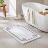 Madison Park Evan Cotton Tufted Washable Bath Mat , Luxury Solid Bathroom Rugs , 20″ x 30″ , Grey(White)