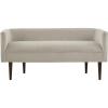Madison Park Farrah Entryway Accent Bench with Curved Backrest, 8.75″ Cushion Seating Bench for Living Room, Compact Bed End Bench with Solid Wood Legs & Soft Poly Velvet Uplhostery, 49″ W, Cream
