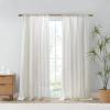 Madison Park Galen Basketweave 2-Panel Pack Window Curtain, Room Darkening, Grommet Top Easy to Hang, Fits up to 1.25″ Diameter Rod, 40″ W x 84″ H Ivory(Linen Blend Ivory)