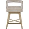 Madison Park Glenwood Upholstered Swivel Counter Stools, Height Kitchen Chair, Solid Wood, Bronze Metal Kickplate Footrest, Back Support, Pipped Fabric, Dining Room Accent Furniture, Cream(Glenwood)