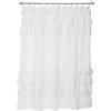 Madison Park Grace White Shower Curtain,Solid Cottage Top Shower Curtains for Bathroom, 72 X 72, White