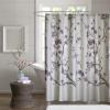 Madison Park Holly Modern Cotton Fabric Long Shower Curtain , Floral Shower Curtains for Bathroom , 72 X 72 , Grey/Purple Taupe(72″W x 72″L (Pack of 1))