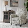 Madison Park Kirby Recliner Chair – Solid Wood, Plywood, Rolled Back Button Tufted Accent Armchair Modern Classic Style Family Room Sofa Furniture, Grey(Grey)
