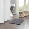 Madison Park Lasso 100% Cotton Chenille Chain Woven Stitch Bathroom Rug – Non Slip – Absorbent, Quick Dry Bath Mat, 24×40, White(Charcoal)