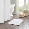 Madison Park Lasso 100% Cotton Chenille Chain Woven Stitch Bathroom Rug – Non Slip – Absorbent, Quick Dry Bath Mat, 24×40, White(White)
