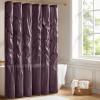 Madison Park Laurel Semi-Sheer Black Shower Curtain – Lightweight Faux Silk Fabric, 72×72 in, Light Filtering, Modern Style Bathroom Curtain Textured Tufting Detail Modern Mid-Century Bathroom Decor(Plum Violet)