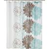 Madison Park Lola 100% Cotton Shower Curtain, Casual Large Floral Design, Modern Bathroom Decor, Machine Washable, Fabric Privacy Screen 72×72″, Grey/Peach(Blue/Brown)