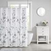 Madison Park Magnolia Shower Curtain, Luxurious Botanical Floral Print, Modern Serene Bathroom Décor, Machine Washable Bath Privacy Screen, 72×72, Aqua(Aqua)