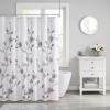 Madison Park Magnolia Shower Curtain, Luxurious Botanical Floral Print, Modern Serene Bathroom Décor, Machine Washable Bath Privacy Screen, 72×72, Aqua(Purple)
