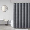 Madison Park Metro Bathroom Shower, Textured Woven Clipped Design Modern Mid-Century Privacy Bath Fabric Curtains, 72″x72″, Sand(Grey)