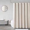Madison Park Metro Bathroom Shower, Textured Woven Clipped Design Modern Mid-Century Privacy Bath Fabric Curtains, 72″x72″, Sand(Sand)