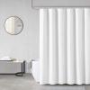 Madison Park Metro Bathroom Shower, Textured Woven Clipped Design Modern Mid-Century Privacy Bath Fabric Curtains, 72″x72″, Sand(White)