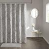 Madison Park Odette Fabric Shower Curtain Luxe Textured Jacquard, Damask Medallion Machine Washable Modern Home Bathroom Decor, Bathtub Privacy Screen, 72″ x 72″, Silver(Silver/Sliver)
