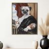 Madison Park Pet Wall Art, Funny Animal Canvas Wall Decor for Bedroom, Printed And Stretched, Framed, Ready To Hang, Classic Parody, Study, Living Room Décor – Rosie Feline Pet Portrait(Captain Pug)