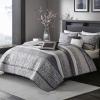 Madison Park Quilt Traditional Damask Design All Season, Lightweight Coverlet Bedspread Bedding Set, Matching Shams, Pillows, 104″x94″, Bellagio, Jacquard Grey, 6 Piece(Chevron Grey/Taupe)