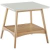 Madison Park Rectangular Wood Coffee Table With Solid Wood Frame & Legs, Living Room Coffee Tables With Storage Shelf, Accent Furniture For Living Room, Minimalist Decor – Off-White / Pecan Parker(Off-white/Natural)