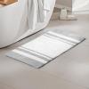 Madison Park Reversible Spa Rug 100%-Cotton Striped Ultra Soft Water Fast Bath Non-Slip Absorbent Quick Dry Mats for Tub, Shower Room, and Bathroom, 20×30, Taupe (Pack of 1)(Grey)