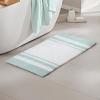 Madison Park Reversible Spa Rug 100%-Cotton Striped Ultra Soft Water Fast Bath Non-Slip Absorbent Quick Dry Mats for Tub, Shower Room, and Bathroom, 20×30, Taupe (Pack of 1)(Aqua)