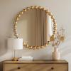 Madison Park Round Mirror, Metal Frame Circle Mirror 36 inch, Wall Art Decor Mounted Hanging for Entryway, Bathroom, hallway, Living Room, Vanity, Marlowe, Gold(Gold)