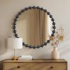 Madison Park Round Mirror, Metal Frame Circle Mirror 36 inch, Wall Art Decor Mounted Hanging for Entryway, Bathroom, hallway, Living Room, Vanity, Marlowe, Gold(Black)