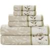 Madison Park Serene 100% Cotton Bath Towel Set Luxurious Floral Decorative Towels for Bathroom Embroidered Cotton Jacquard Design Soft Highly Absorbent for Shower 600 GSM, Multi-Sizes, Green 6 Piece(Green)