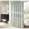 Madison Park Serene Flora Fabric Shower Curtain, mbroidered Transitional Shower Curtains for Bathroom, 72″ x 72″, Red(Aqua)