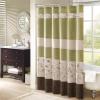 Madison Park Serene Flora Fabric Shower Curtain, mbroidered Transitional Shower Curtains for Bathroom, 72″ x 72″, Red(Green)