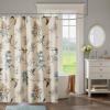 Madison Park Shower Curtain, Bird & Leaf Print, Farmhouse Shower Curtain for Bathroom, Modern Country Bathroom Décor, Machine Washable, Cotton Shower Curtain, Quincy, 72×72″ Khaki