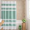 Madison Park Shower Curtain Spa Waffle Weave Stall Shower Curtain for Bathroom 3M Scotchgard Moisture Management, Spa Quality Modern Shower Curtains for Bathroom, Stall 36×72” Taupe(Stripe Aqua)