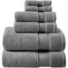Madison Park Signature Splendor Luxury 100% Cotton Bathroom Towel Set – Soft, Plush 1000 GSM Heavyweight Hotel Quality, Zero Twist, Highly Absorbent, Quick Dry, Multi Sizes, White 6 Piece(Charcoal)