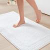 Madison Park Splendor Reversible 100% Cotton Tufted Bathroom Rug-3000 GSM Hotel Quality Luxurious Plush Medium Pile Bath Mat Absorbent, Quick Dry, Shower Room Décor, 20×30 Natural(White)