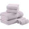 Madison Park Turkish 100% Cotton 600Gsm Luxury Premium Thick Soft Absorbent Hotel Bathroom Towel Set Shower Hand Face Washcloths, Assorted Sizes, Natural 6 Piece(Lavender)