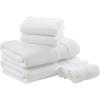 Madison Park Turkish 100% Cotton 600Gsm Luxury Premium Thick Soft Absorbent Hotel Bathroom Towel Set Shower Hand Face Washcloths, Assorted Sizes, Natural 6 Piece(White)