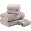 Madison Park Turkish 100% Cotton 600Gsm Luxury Premium Thick Soft Absorbent Hotel Bathroom Towel Set Shower Hand Face Washcloths, Assorted Sizes, Natural 6 Piece(Taupe)