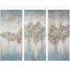 Madison Park Wall Art Living Room Décor – Embellished Hand Painted Canvas, Home Accent Glitter Abstract Bathroom Decoration Ready to Hang Painting for Bedroom, 15″W x 35″H x 1.5″D, Taupe 3 Piece(Blue)