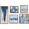 Madison Park Wall Art Living Room Décor – Galary Canvas Home Accent Modern Dining Bathroom Decoration, Ready to Hang Painting for Bedroom, Multi-Sizes, Blue Bliss 5 Piece(Blue Bliss)
