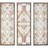 Madison Park Wall Art Living Room Décor – Geometric Design Natural Wooden Frame, Home Accent Bathroom Decoration Ready to Hang Panels for Bedroom, 12.6″W x 36.81″H x 1.18″D, Natural 3 Piece(Natural)