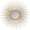 Madison Park Wall Décor Fiore Metal Sunburst Mirror for Living Room – Home Accent, Ready to Hang Bedroom Decoration, 29.5″ Diameter, Gold(Gold)