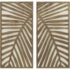 Madison Park Wall Décor for Living Room – Birch Botanical Two-Tone, Home Accent Modern Kitchen Dining Decoration, Ready to Hang 2-Piece Wood Panel Set for Bedroom, 16″W x 32″H, Monstera(Palm)