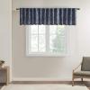 Madison Park White Curtains For Living room , Transitional Rod Pocket Curtains For Bedroom , Embroidered Andora Back Tab Fabric Window Curtains , 50″ x 84″, 1-Panel Pack(Navy)