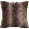Madison Park Zuri Faux Fur Ombre Stripe Ultra Soft Luxury Decorative Throw Pillows, for Couch Bed with Insert, 20×20, Leopard(Tan)