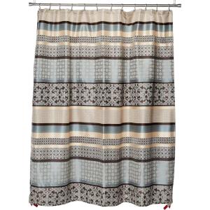 Bellagio Taupe Shower Curtain, Transitional Shower Curtains for Bathroom, 72 X 72, Beige(Blue)