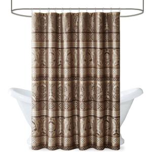 Bellagio Taupe Shower Curtain, Transitional Shower Curtains for Bathroom, 72 X 72, Beige(Brown)