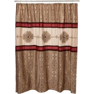 Donovan Design Weave Red Shower Curtain, Jacquard Traditional Shower Curtains for Bathroom, 72 X 72, Blush(Red)