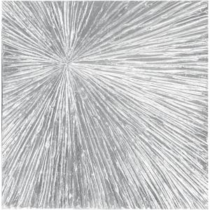 MADISON PARK SIGNATURE Sunburst Wall Art – Modern Resin Dimensional Radiant Color Hand Painted Home Décor Abstract Textured Gold 30″ W x 30″ H x 1.25″ D(Silver)