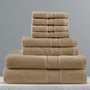 Madison Park 800GSM Bathroom Towel Set of 8 100% Cotton Bath Towel Set for Bathroom Luxurious Highly Absorbent 2 Bath Towels 2 Hand Towels 4 Washcloths Quick Dry Spa Quality Seafoam(Taupe)